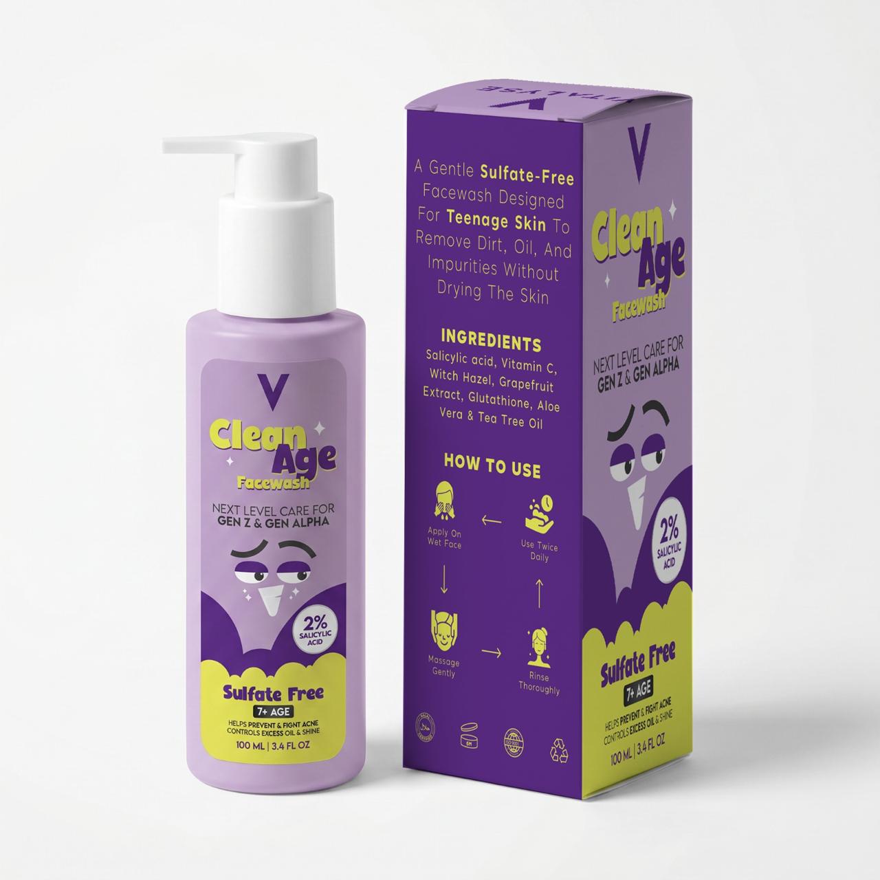 CleanAge - Sulfate Free Facewash